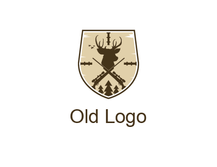 deer head with target and hunting rifles