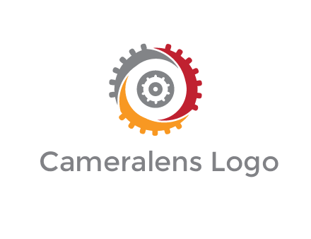 lens with swooshes forming gear