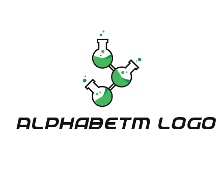 chemical flask with liquid connected to eachother