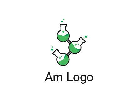 chemical flask with liquid connected to eachother
