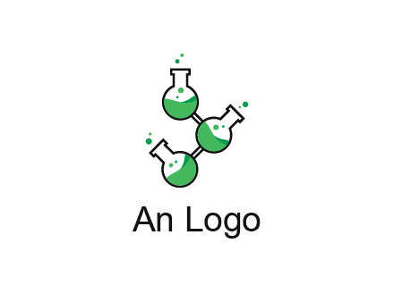 chemical flask with liquid connected to eachother