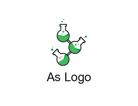 chemical flask with liquid connected to eachother