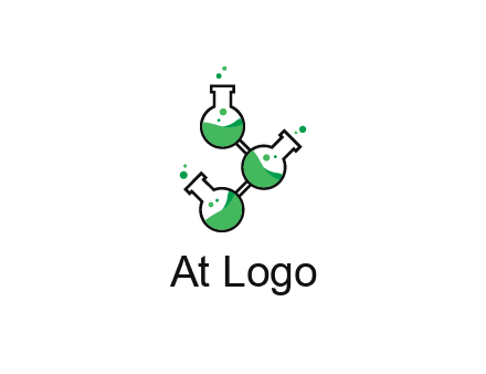 chemical flask with liquid connected to eachother