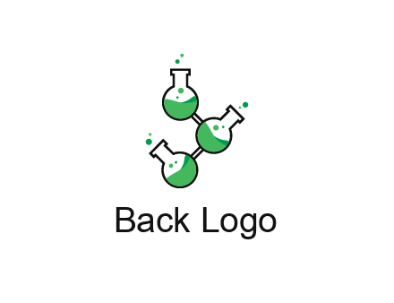 chemical flask with liquid connected to eachother