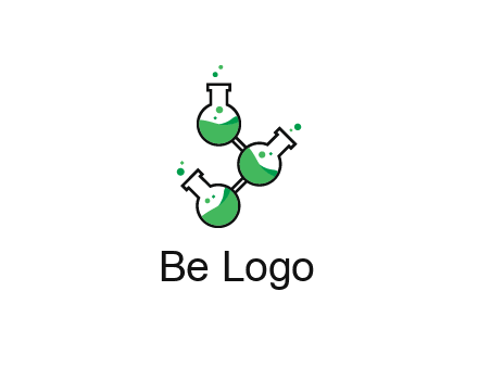 chemical flask with liquid connected to eachother