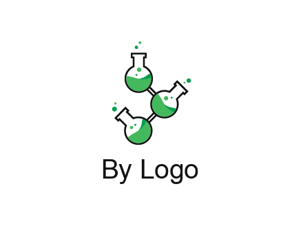 chemical flask with liquid connected to eachother