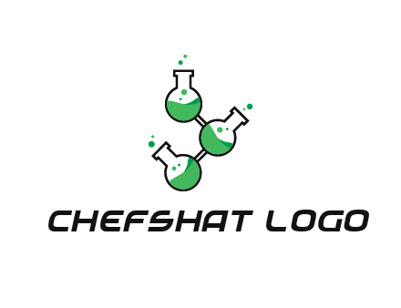 chemical flask with liquid connected to eachother