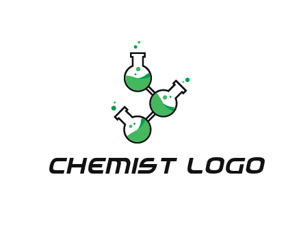 chemical flask with liquid connected to eachother
