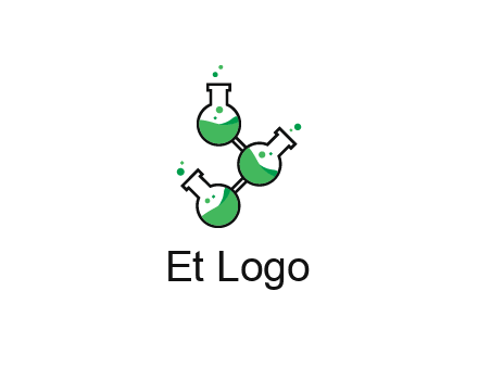 chemical flask with liquid connected to eachother