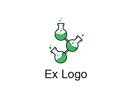 chemical flask with liquid connected to eachother