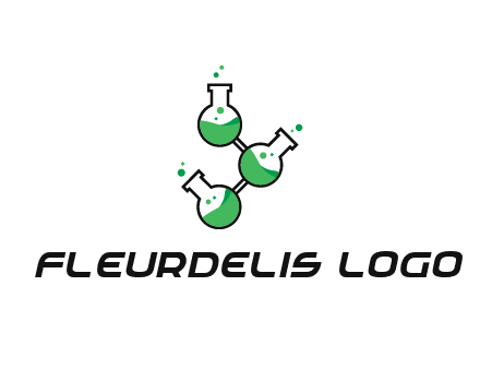 chemical flask with liquid connected to eachother