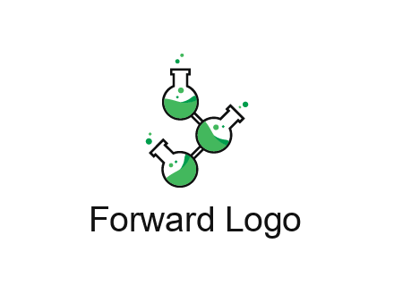 chemical flask with liquid connected to eachother