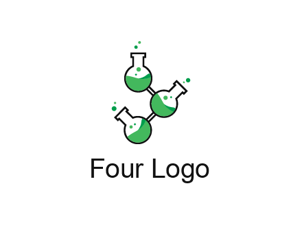 chemical flask with liquid connected to eachother