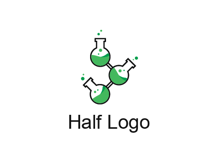 chemical flask with liquid connected to eachother