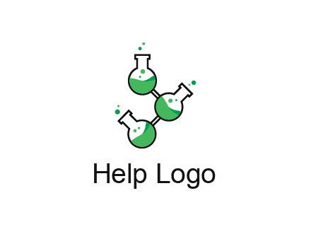 chemical flask with liquid connected to eachother