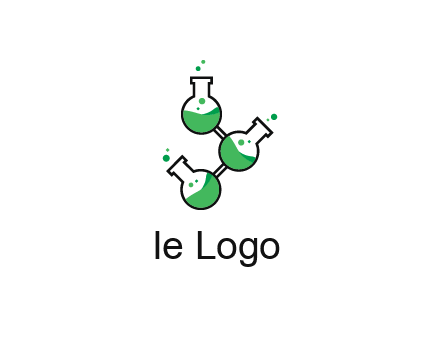 chemical flask with liquid connected to eachother