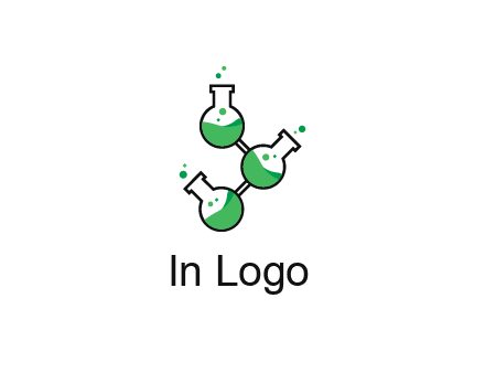 chemical flask with liquid connected to eachother