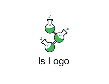 chemical flask with liquid connected to eachother