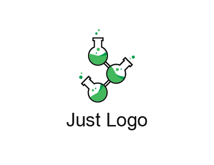 chemical flask with liquid connected to eachother