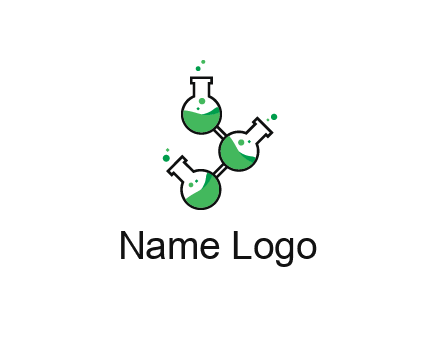 chemical flask with liquid connected to eachother