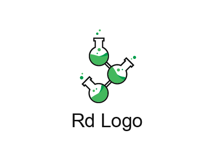 chemical flask with liquid connected to eachother