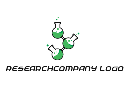 chemical flask with liquid connected to eachother