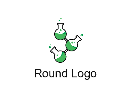 chemical flask with liquid connected to eachother