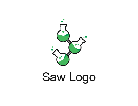 chemical flask with liquid connected to eachother