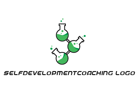 chemical flask with liquid connected to eachother