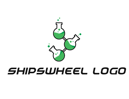 chemical flask with liquid connected to eachother