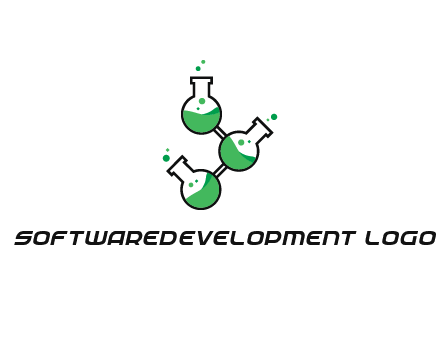 chemical flask with liquid connected to eachother