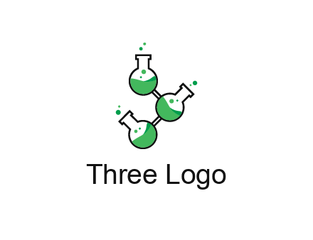 chemical flask with liquid connected to eachother