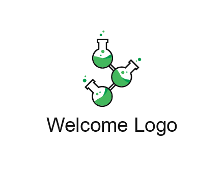 chemical flask with liquid connected to eachother