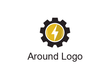 lightning bolt in circle in gear 