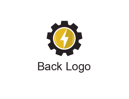 lightning bolt in circle in gear 