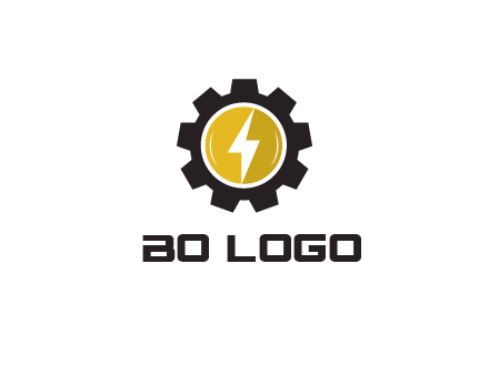 lightning bolt in circle in gear 
