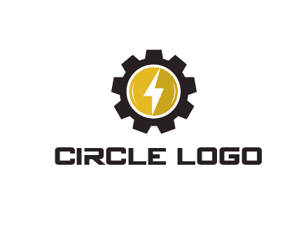 lightning bolt in circle in gear 