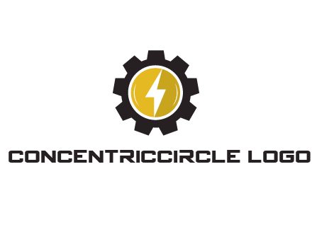 lightning bolt in circle in gear 
