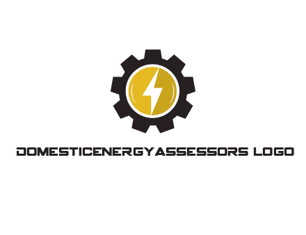 lightning bolt in circle in gear 