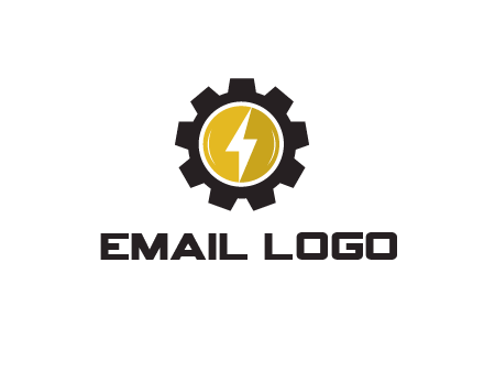 lightning bolt in circle in gear 