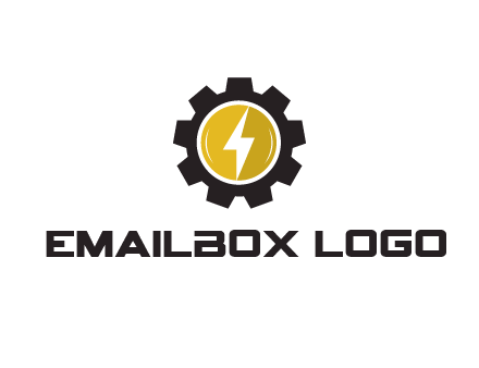 lightning bolt in circle in gear 