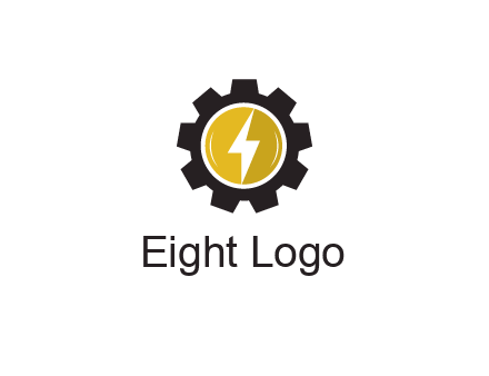 lightning bolt in circle in gear 