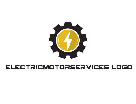 lightning bolt in circle in gear 