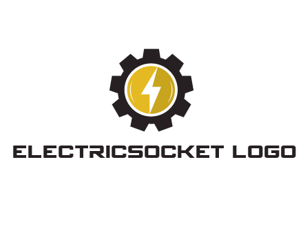 lightning bolt in circle in gear 