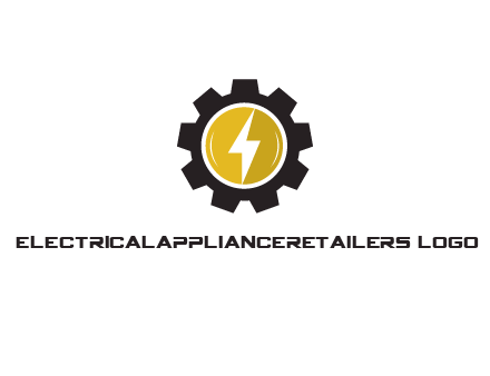 lightning bolt in circle in gear 