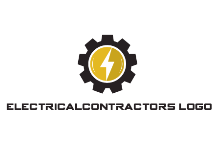 lightning bolt in circle in gear 