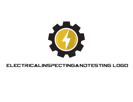 lightning bolt in circle in gear 