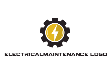 lightning bolt in circle in gear 