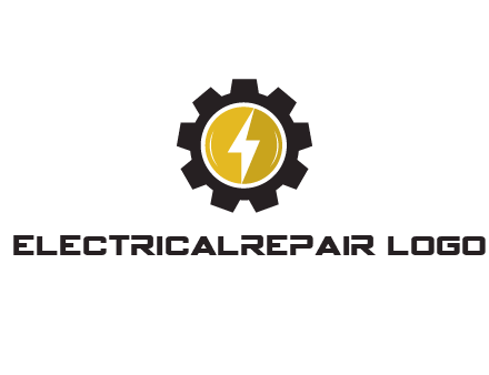 lightning bolt in circle in gear 