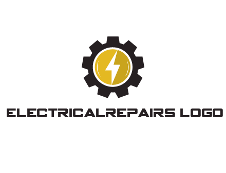 lightning bolt in circle in gear 